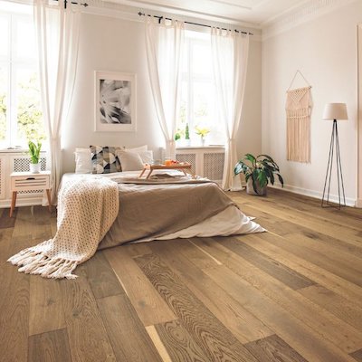hardwood floors in a bright Tacoma WA bedroom